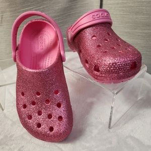 Crocs Glitter pink NWOT size childs 13
